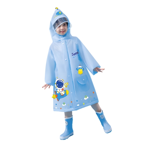 amo nenes Toddler Cartoon Raincoat for Boys Girls Rain Poncho Hooded,Waterproof Reusable Thick EVA,Kid Rain Suit Jacket, Rainwear with Storage Bag, In